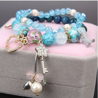 Creative Crystal Natural Stone Mix Beautiful women's Bracelet
