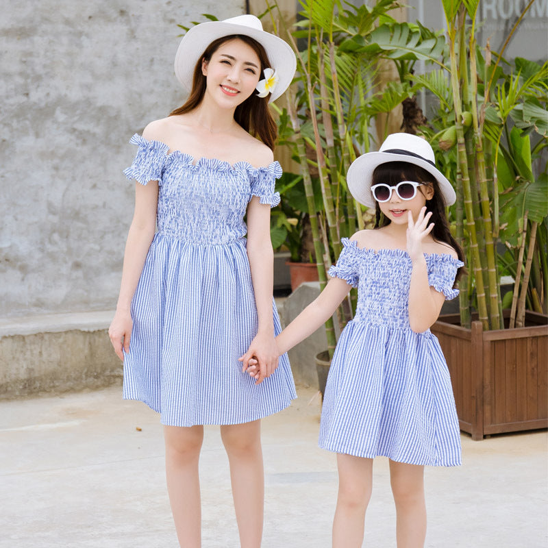 2026 Fashion Striped Mother-Daughter Cute Matching Dresses