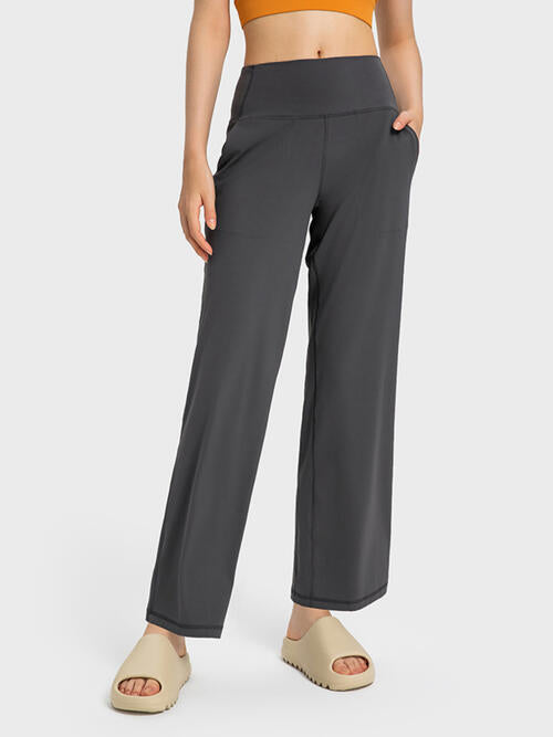 Ella Active Pants with Pockets, high waisted wide leg yoga, lounge