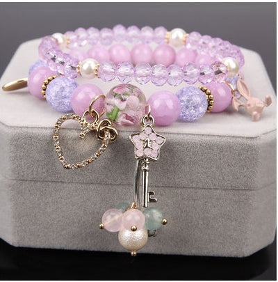 Creative Crystal Natural Stone Mix Beautiful women's Bracelet