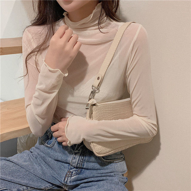 Korean Fashion Vintage Mesh Loose Transparent Cute Overshirt