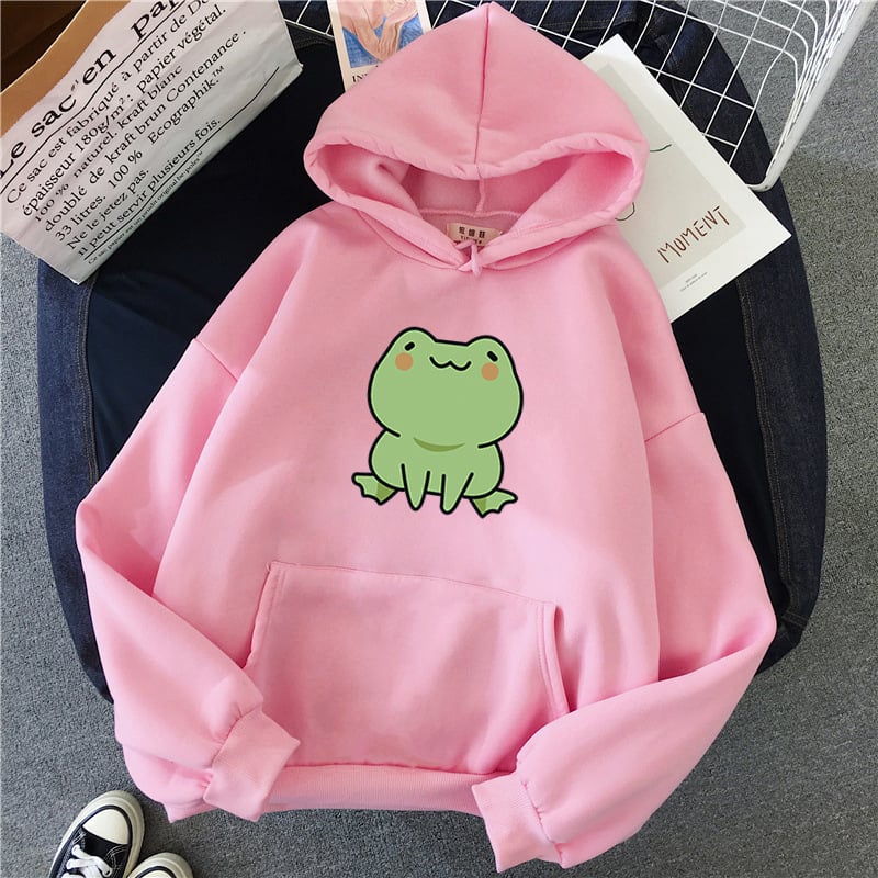 Super Cute Lounge Fluffy Loose Frog Hoodie