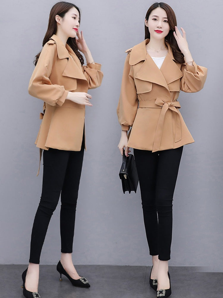 High-End Women's Fashion Blazer Tan/Mocha Versatile Jacket