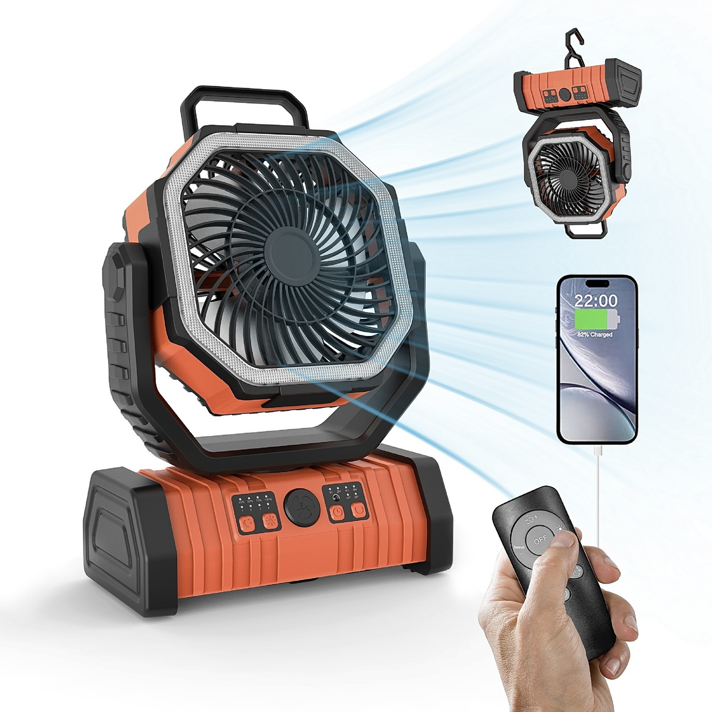 Outdoor Household Power Bank LED Light Camping Fan Tough