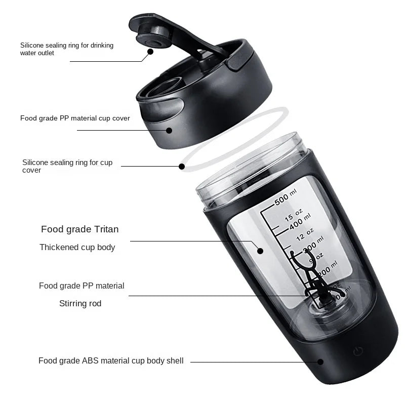 Electric Portable Whey Protein, Milkshake, smoothie Shaker Bottle!