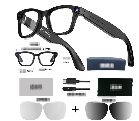 AI Camera HD video - voice call touch controls Smart Glasses