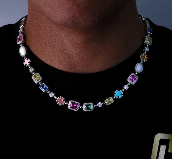 Gold-Plated Color Gemstone High End Necklace - Bracelet