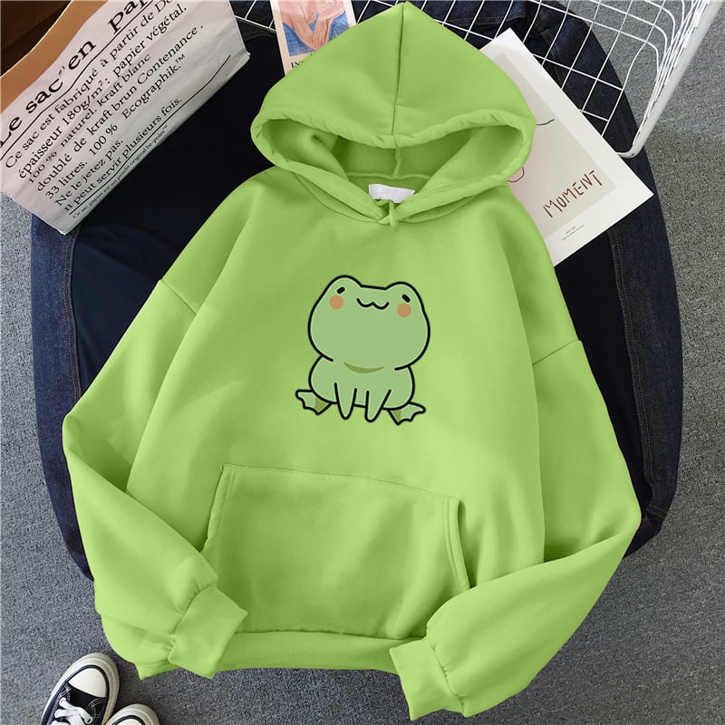 Super Cute Lounge Fluffy Loose Frog Hoodie