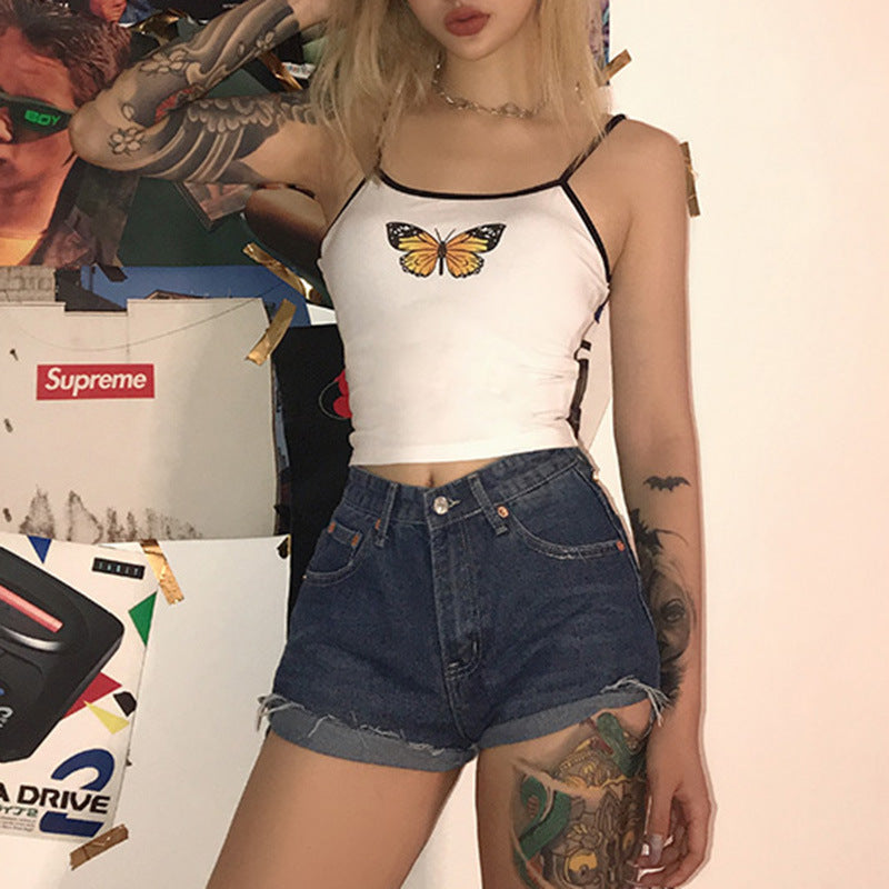 Summer Butterfly Print Tank Top for Women