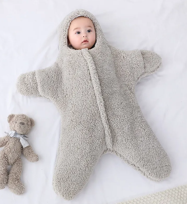 Baby one piece winter cozy fuzzy fleece outfit