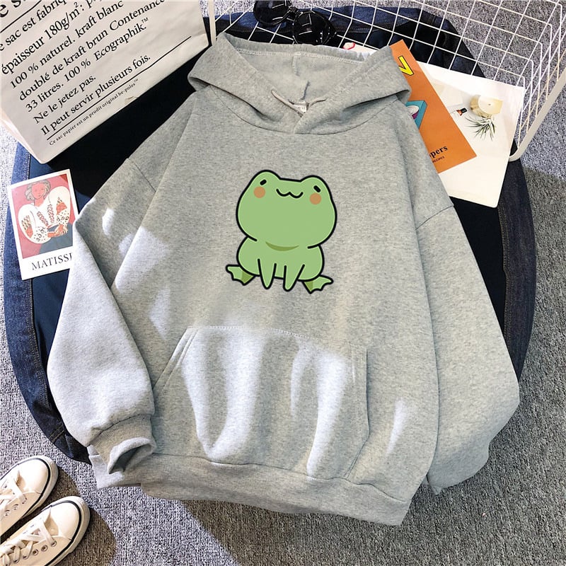 Super Cute Lounge Fluffy Loose Frog Hoodie
