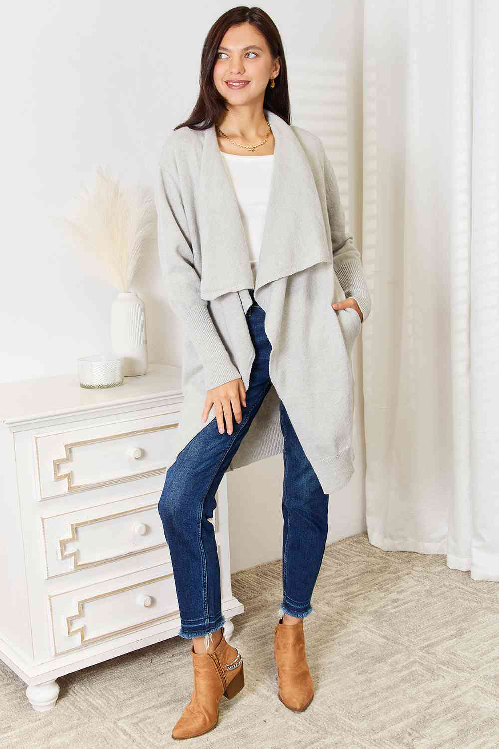 Beautiful Women's soft Long Fall Duster Cardigan with Pockets
