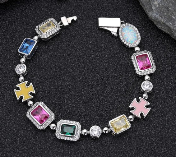 Gold-Plated Color Gemstone High End Necklace - Bracelet