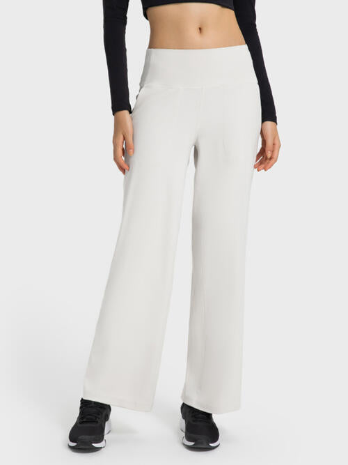 Ella Active Pants with Pockets, high waisted wide leg yoga, lounge