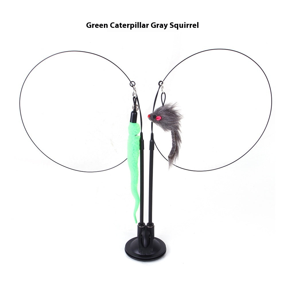 Cat fishing Teaser Toy with feathers
