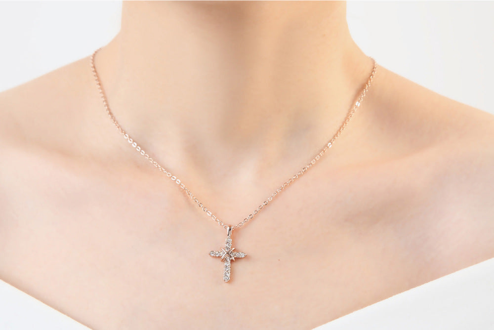 Women's Cross Pendant Necklace with Zirconia Accents Beautiful Jewelry