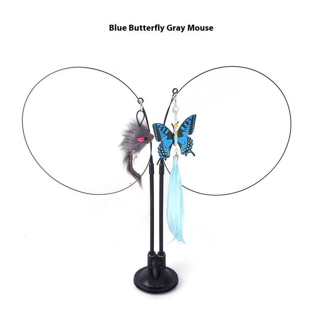 Cat fishing Teaser Toy with feathers