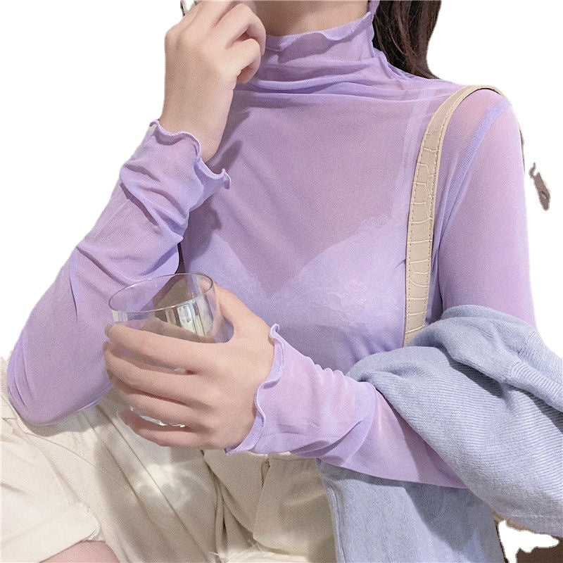Korean Fashion Vintage Mesh Loose Transparent Cute Overshirt