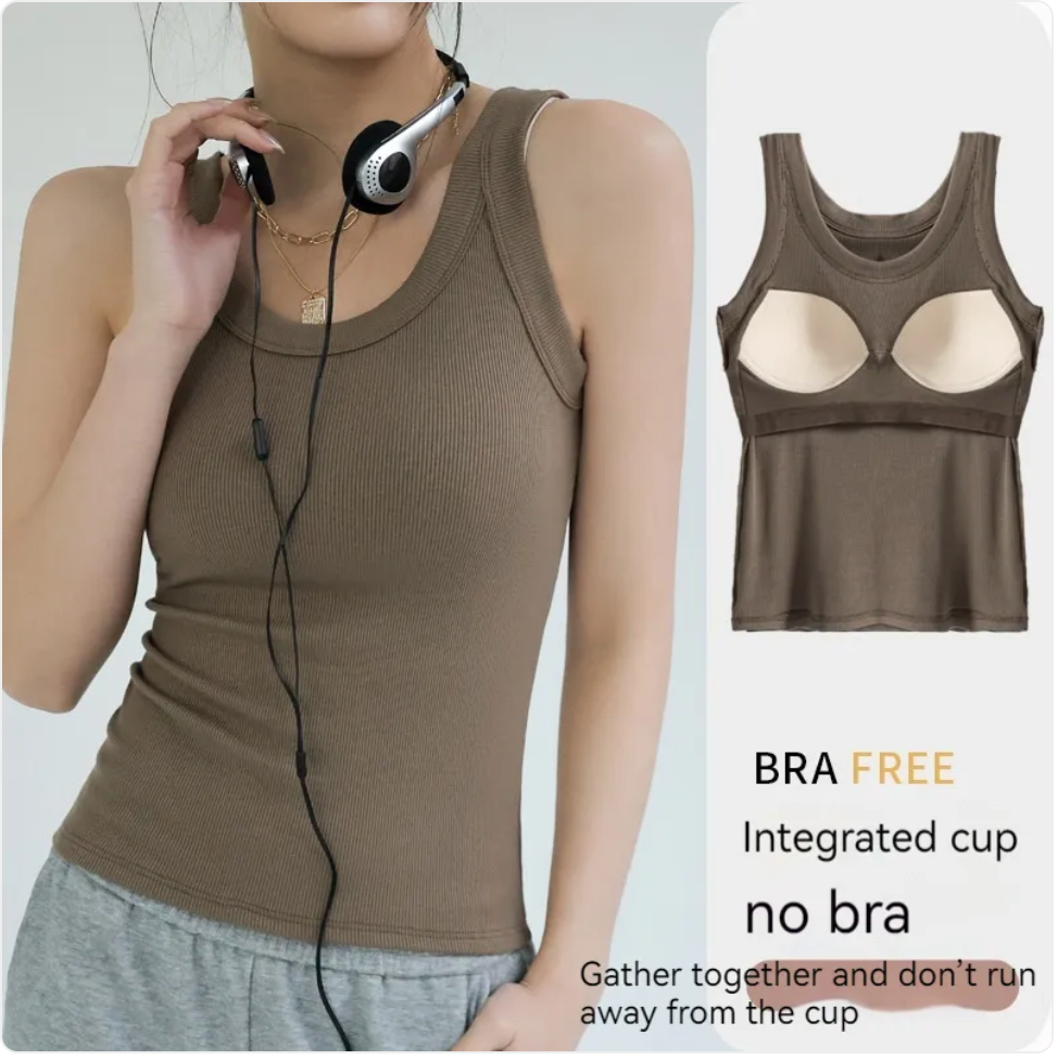 Women's Casual Tank Top With built in Bra