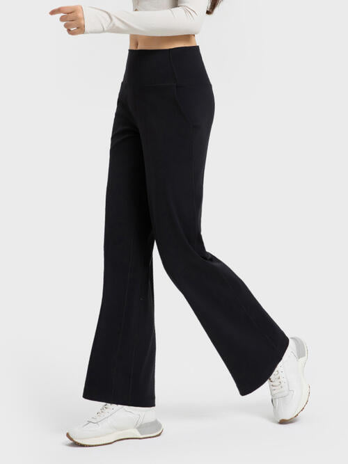 Ella Active Pants with Pockets, high waisted wide leg yoga, lounge