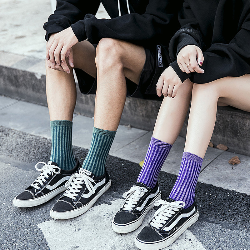 Frosted Double Needle Cotton Tube Socks for Men & Women