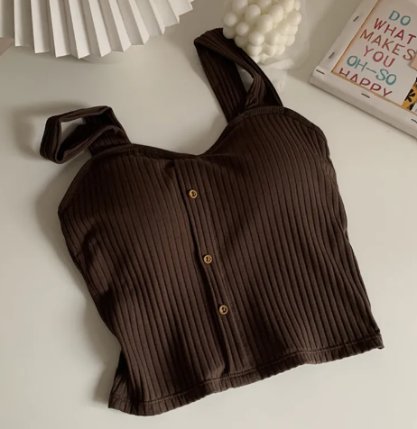 Spice Girls-Inspired Button up Tank Top With Bra