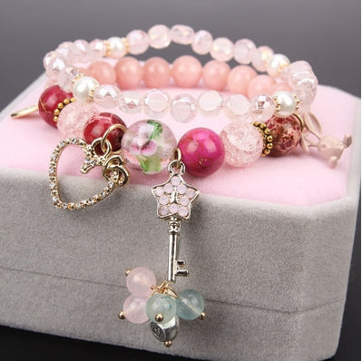 Creative Crystal Natural Stone Mix Beautiful women's Bracelet
