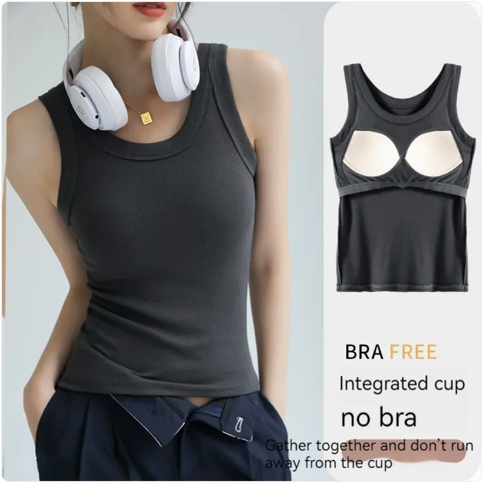 Women's Casual Tank Top With built in Bra