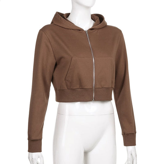 women's fall winter zip up hooded cardigan jacket with pockets