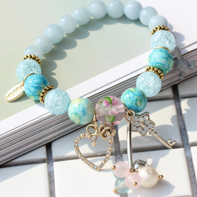 Creative Crystal Natural Stone Mix Beautiful women's Bracelet