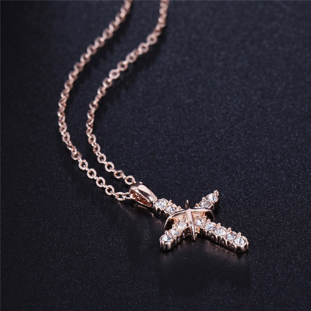 Women's Cross Pendant Necklace with Zirconia Accents Beautiful Jewelry
