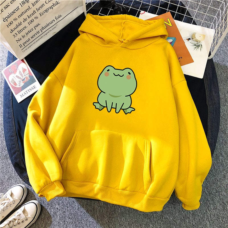 Super Cute Lounge Fluffy Loose Frog Hoodie