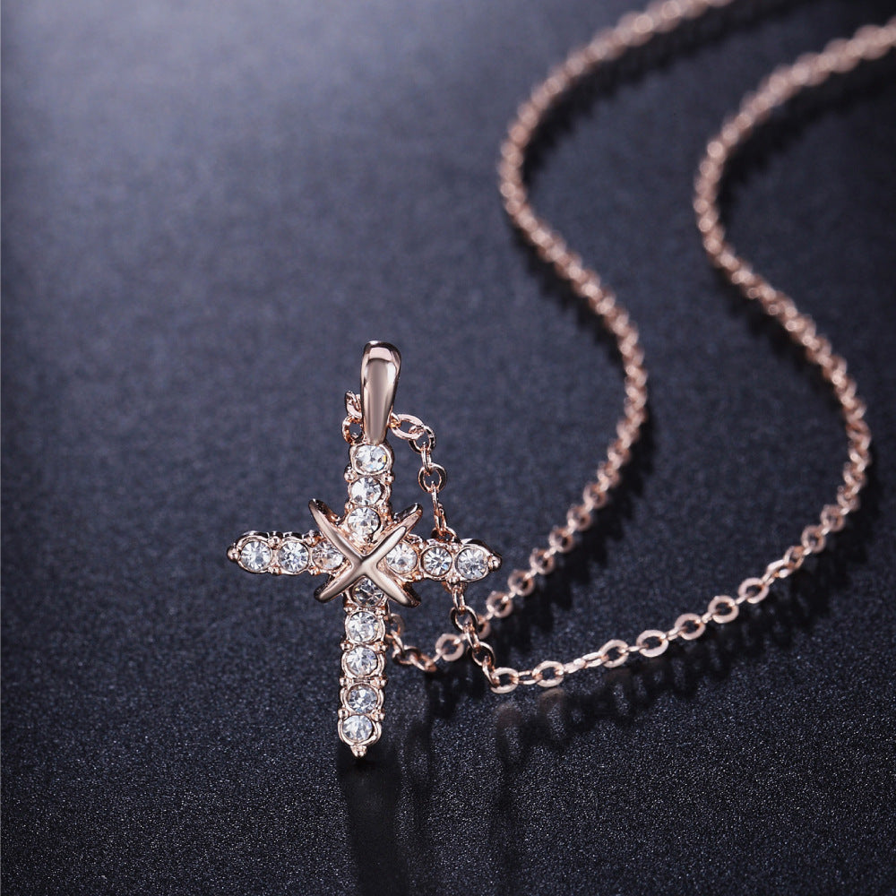 Women's Cross Pendant Necklace with Zirconia Accents Beautiful Jewelry