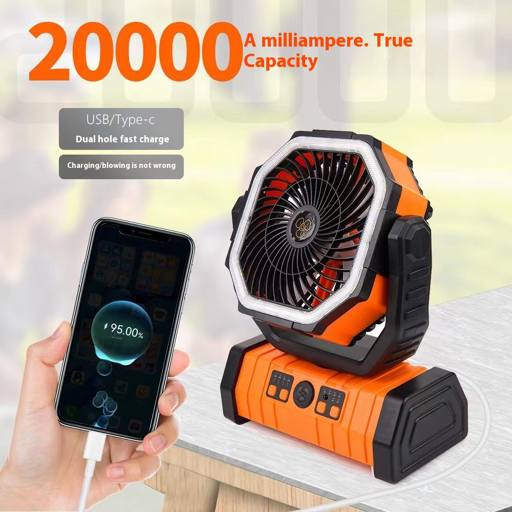 Outdoor Household Power Bank LED Light Camping Fan Tough