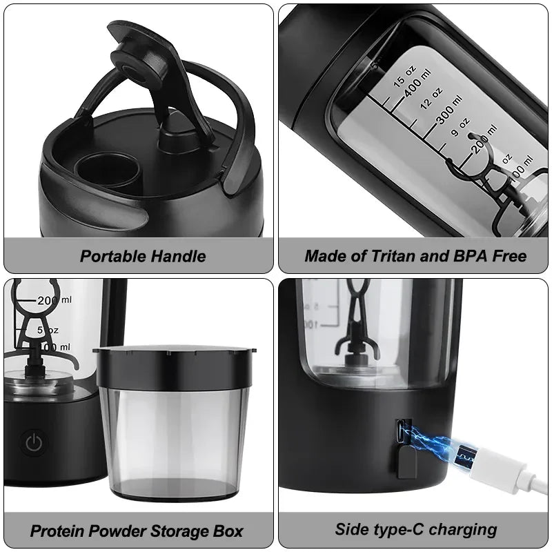 Electric Portable Whey Protein, Milkshake, smoothie Shaker Bottle!
