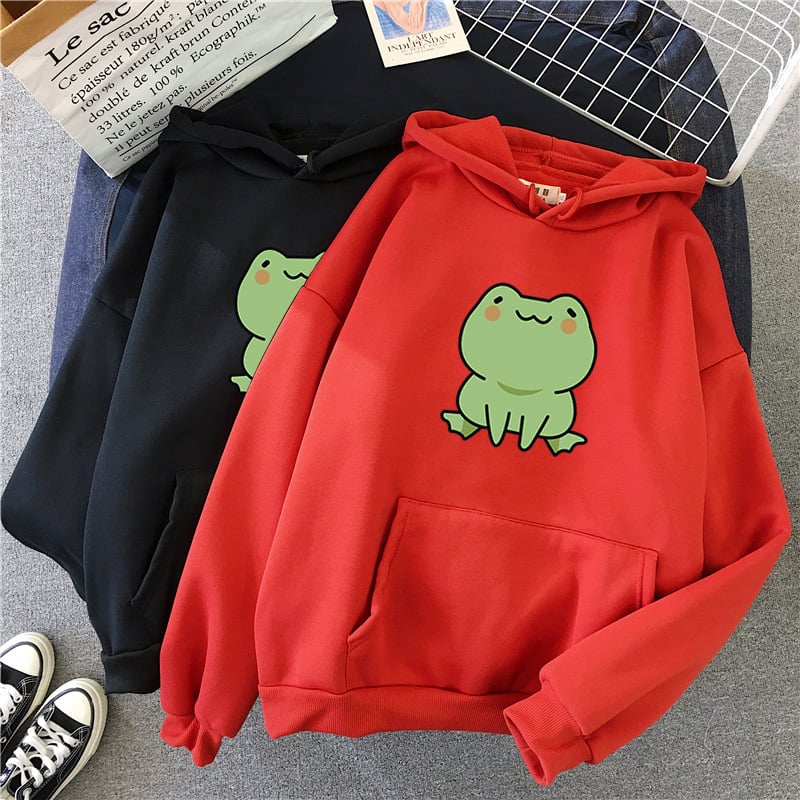 Super Cute Lounge Fluffy Loose Frog Hoodie