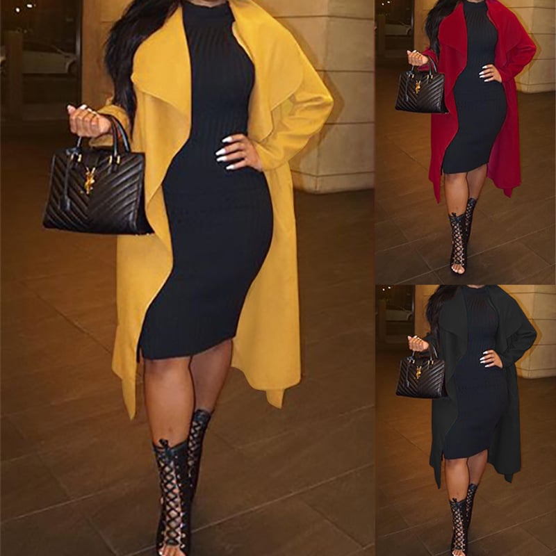 Lapel Long Sleeve Blazer Women's