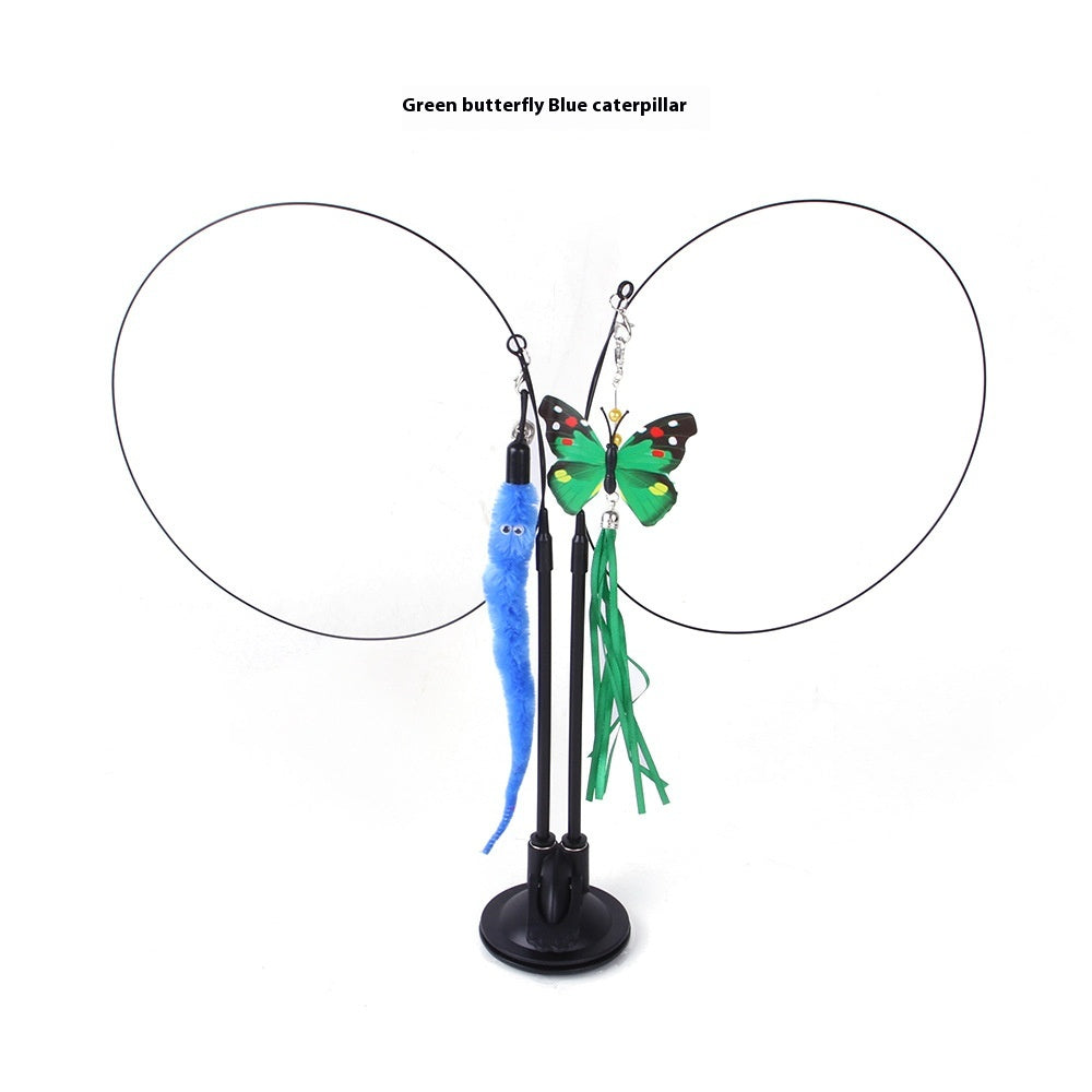 Cat fishing Teaser Toy with feathers