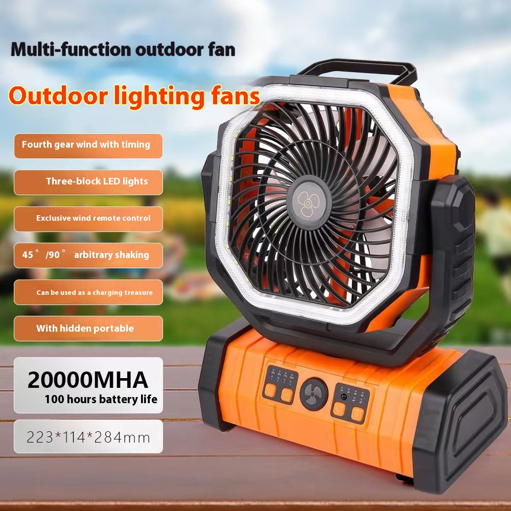 Outdoor Household Power Bank LED Light Camping Fan Tough