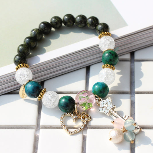 Creative Crystal Natural Stone Mix Beautiful women's Bracelet