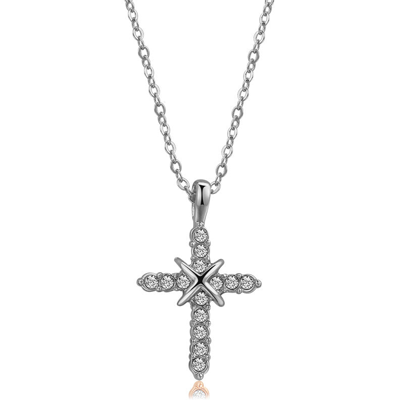 Women's Cross Pendant Necklace with Zirconia Accents Beautiful Jewelry