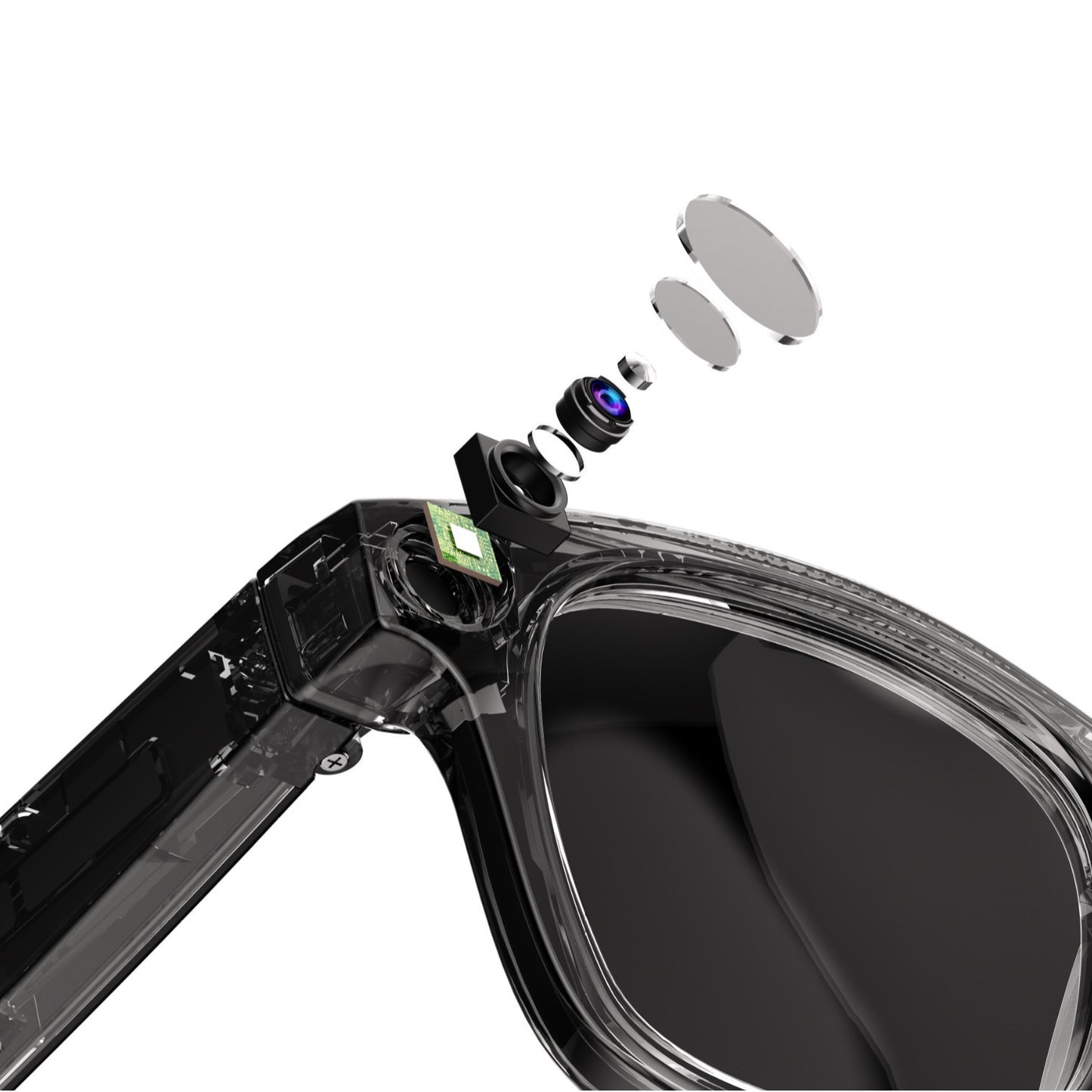 AI Camera HD video - voice call touch controls Smart Glasses