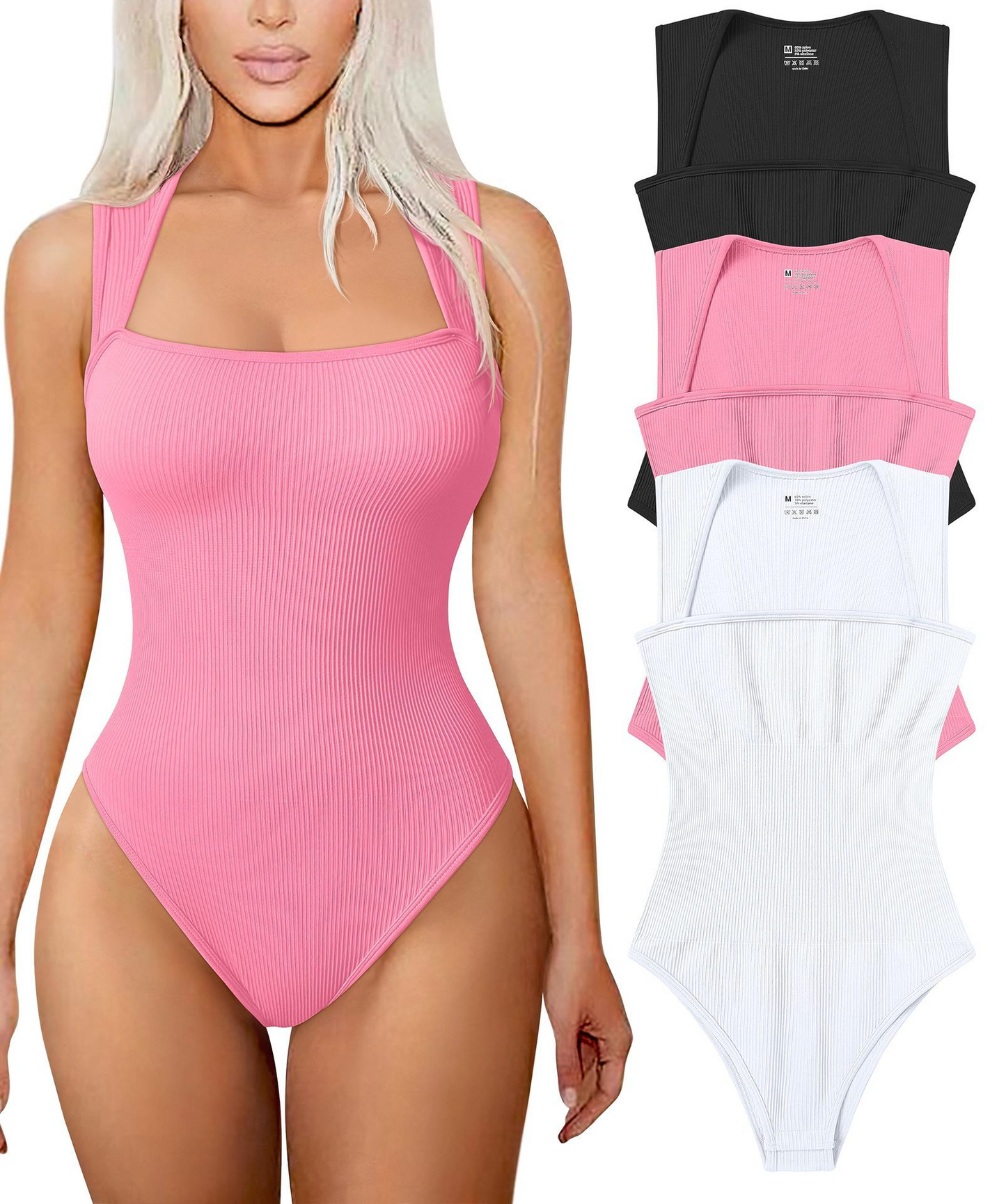 Women's Tank top Square Neck One Piece Sleeveless Slim Fit Bodysuit