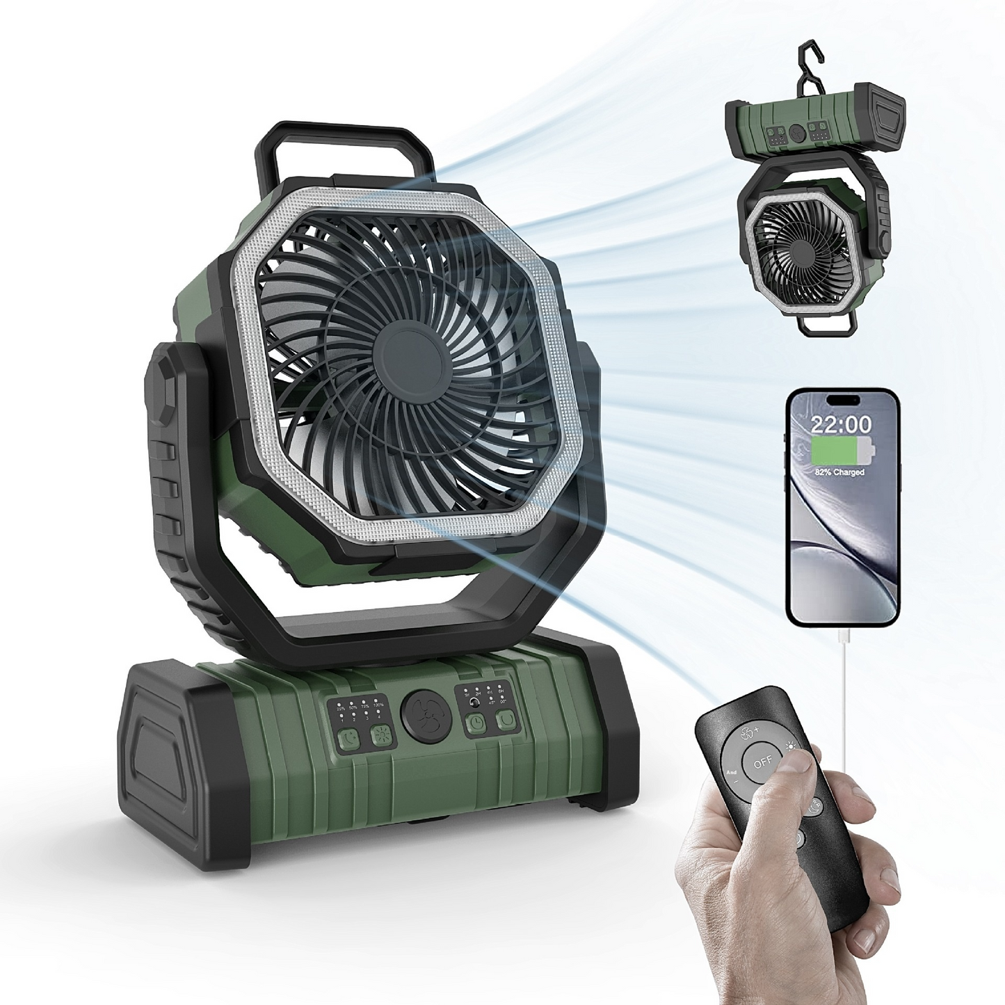 Outdoor Household Power Bank LED Light Camping Fan Tough