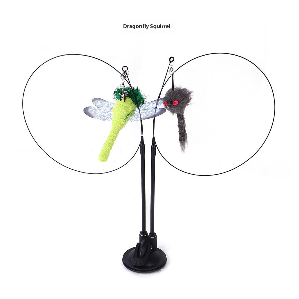 Cat fishing Teaser Toy with feathers