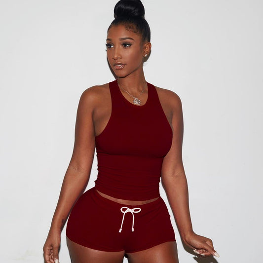 Women's Casual Tank Top and Shorts Cozy Lounge Set