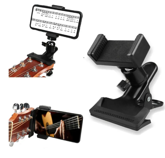Black Sturdy Phone Clip Stand