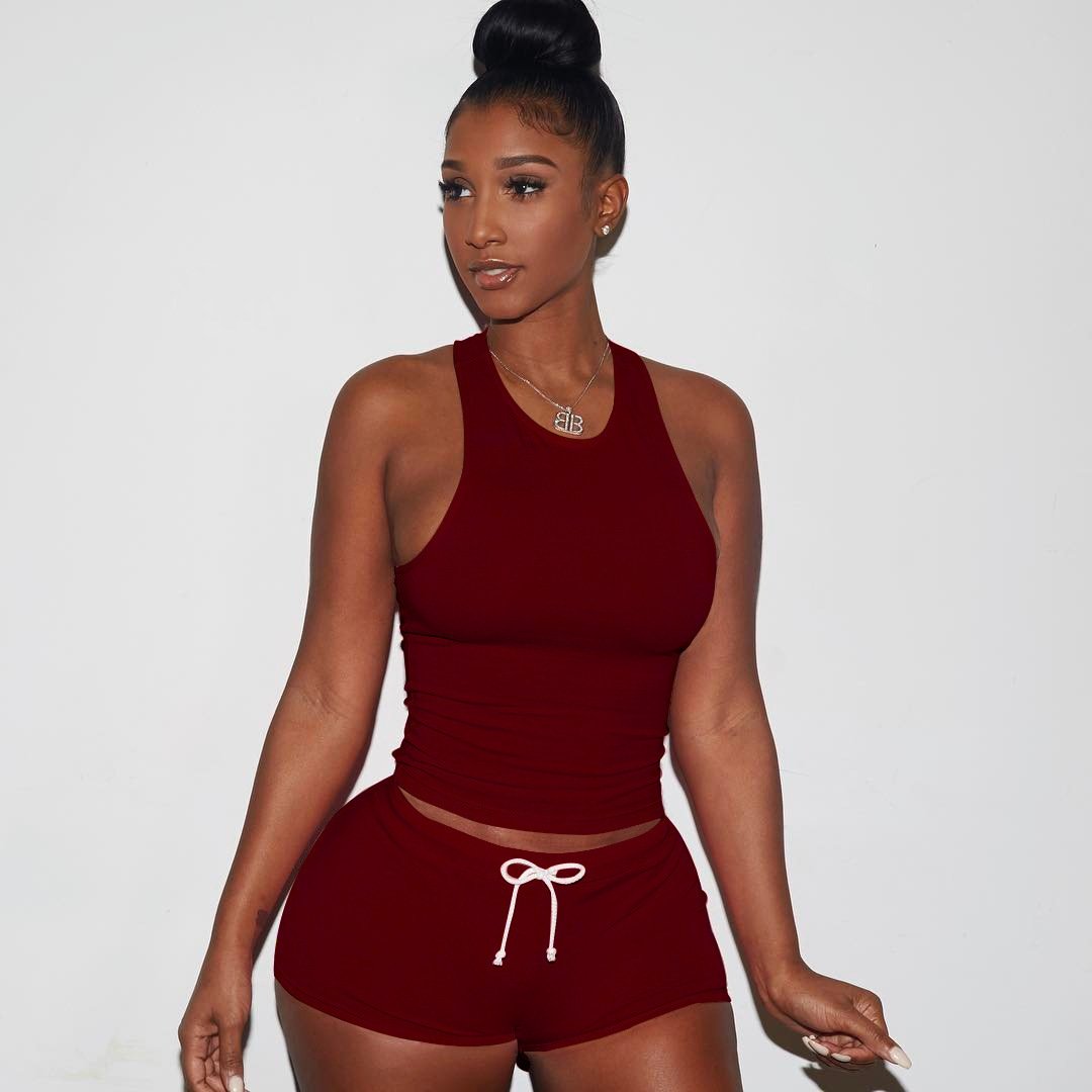 Women's Casual Tank Top and Shorts Cozy Lounge Set