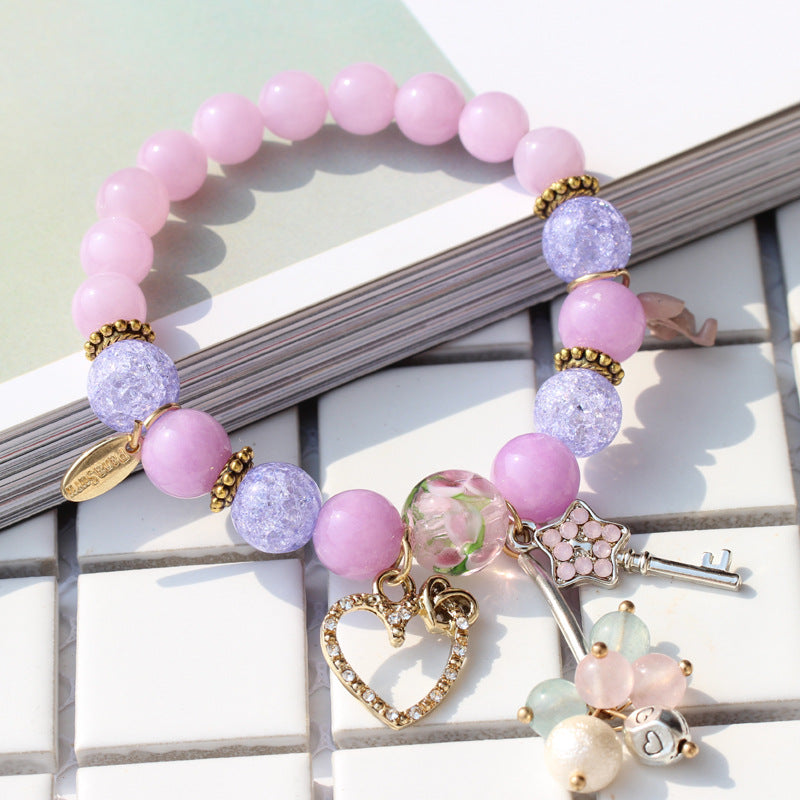 Creative Crystal Natural Stone Mix Beautiful women's Bracelet