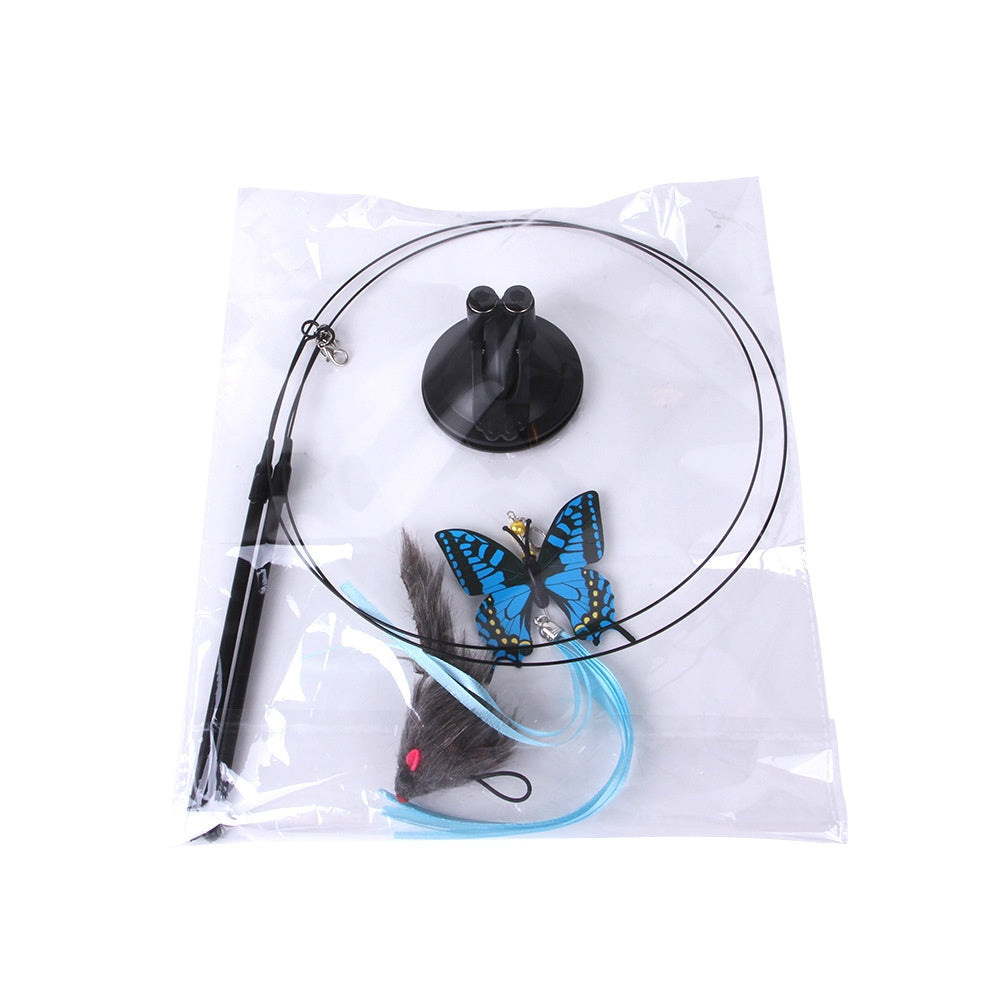 Cat fishing Teaser Toy with feathers